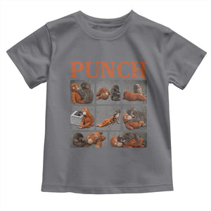 Cute Baby Monkey Punch with Plush Toy Graphic Toddler T Shirt TS02 Charcoal Print Your Wear