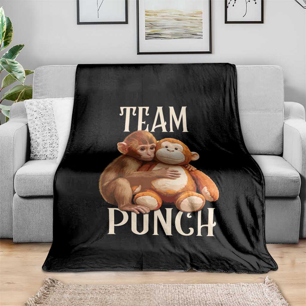 Team Punch Cute Baby Monkey Hugging Plush Toy Graphic Throw Blanket TS02 Print Your Wear