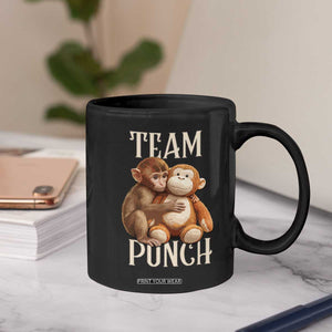 Team Punch Cute Baby Monkey Hugging Plush Toy Graphic Coffee Mug TS02 Print Your Wear