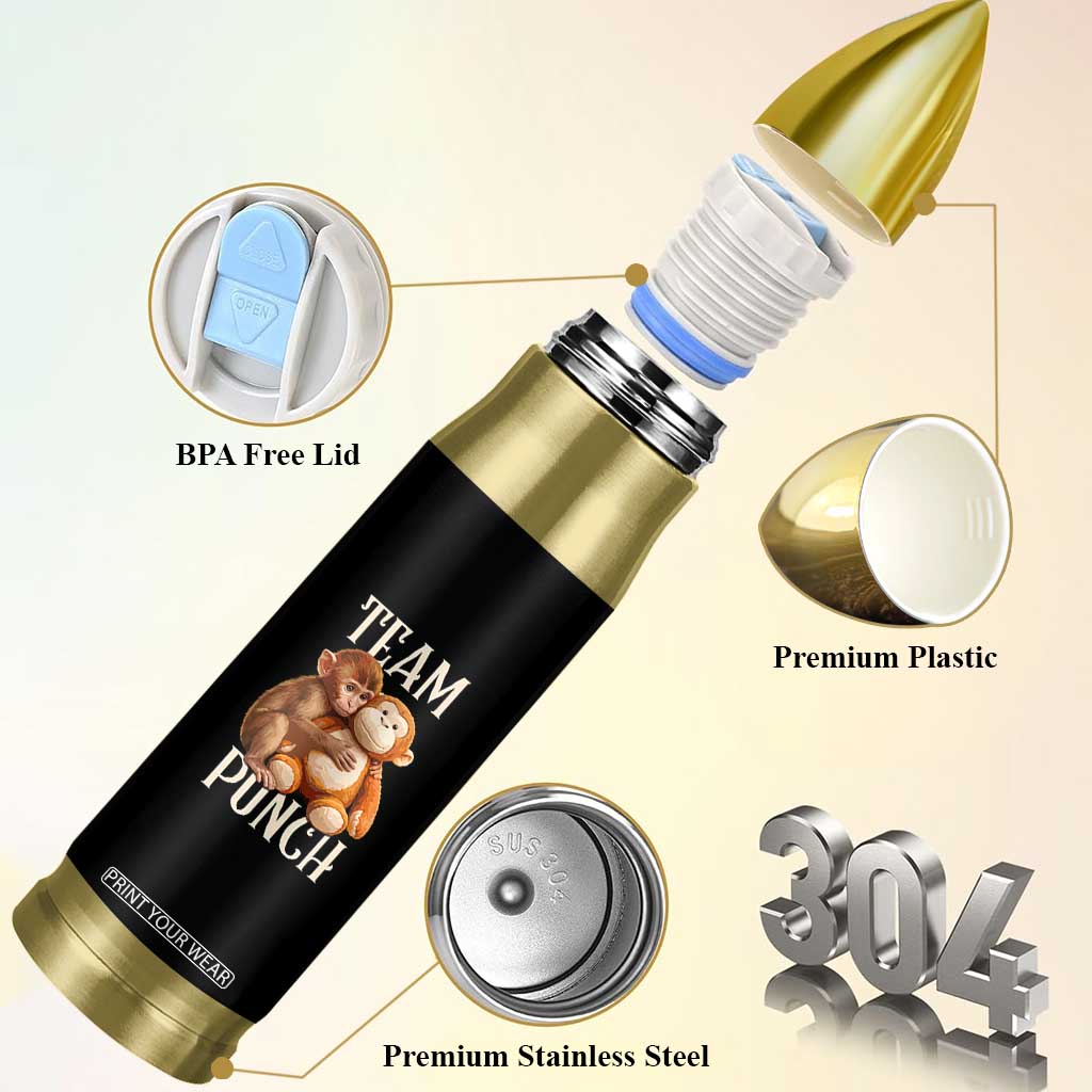Team Punch Cute Baby Monkey Hugging Plush Toy Graphic Bullet Tumbler TS02 Print Your Wear