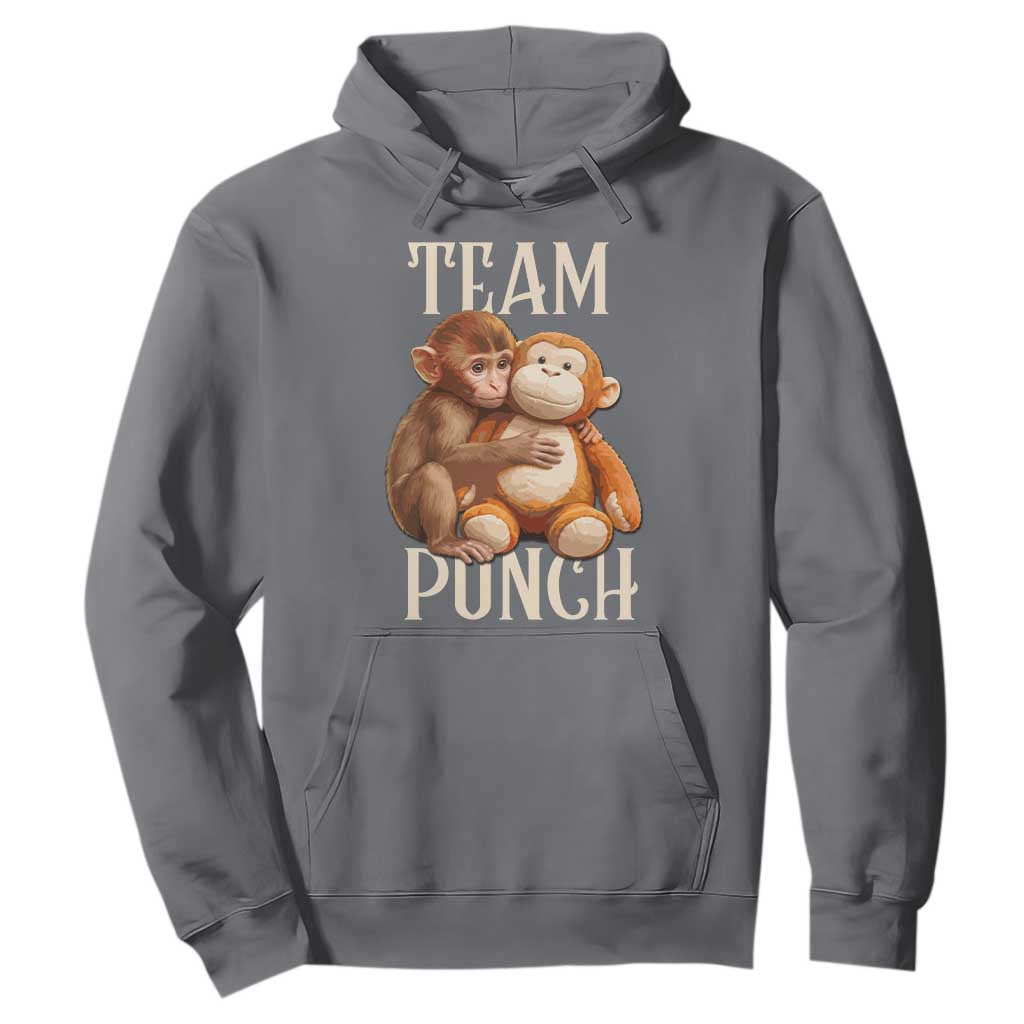 Team Punch Cute Baby Monkey Hugging Plush Toy Graphic Hoodie TS02 Charcoal Print Your Wear