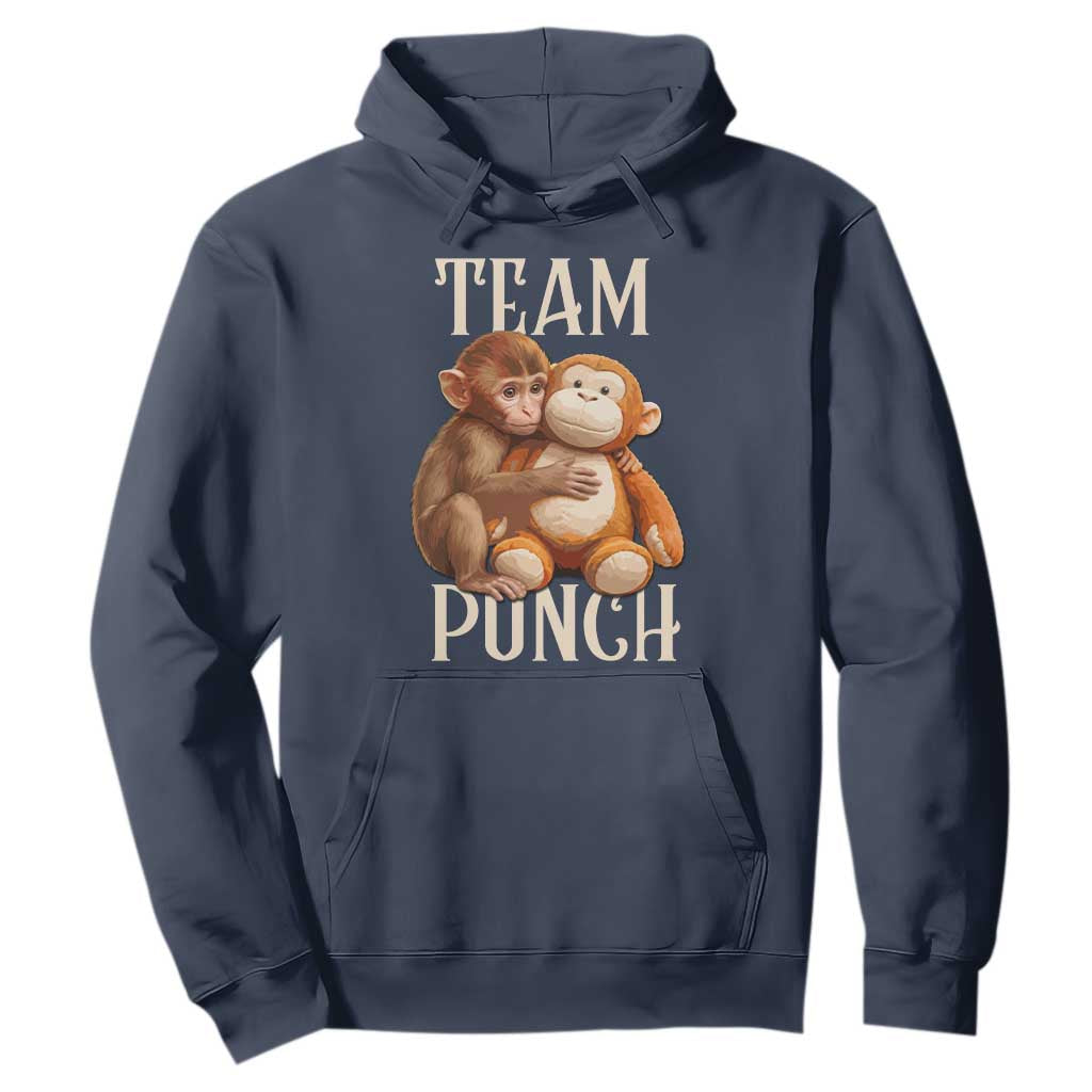 Team Punch Cute Baby Monkey Hugging Plush Toy Graphic Hoodie TS02 Navy Print Your Wear