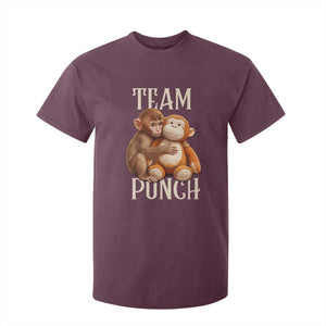 Team Punch Cute Baby Monkey Hugging Plush Toy Graphic T Shirt For Kid TS02 Maroon Print Your Wear