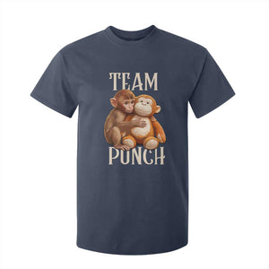 Team Punch Cute Baby Monkey Hugging Plush Toy Graphic T Shirt For Kid TS02 Navy Print Your Wear