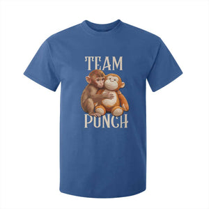 Team Punch Cute Baby Monkey Hugging Plush Toy Graphic T Shirt For Kid TS02 Royal Blue Print Your Wear