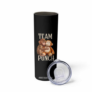 Team Punch Cute Baby Monkey Hugging Plush Toy Graphic Skinny Tumbler TS02 Print Your Wear