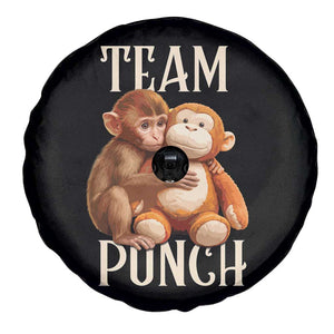 Team Punch Cute Baby Monkey Hugging Plush Toy Graphic Spare Tire Cover TS02 Print Your Wear