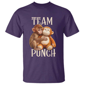 Team Punch - Cute Baby Monkey Hugging Plush Toy Graphic T Shirt TS02 Purple Print Your Wear