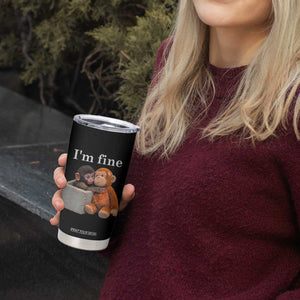 I’m Fine Viral Punch Monkey Meme Tumbler Cup Cute Baby Monkey Hugging Plush Emotional Humor Gift TS02 Print Your Wear