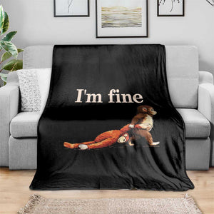I’m Fine Funny Monkey Meme Throw Blanket Viral Punch Baby Monkey Relatable Cute Gift TS02 Print Your Wear