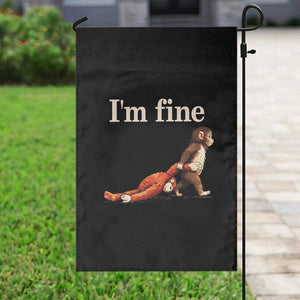 I’m Fine Funny Monkey Meme Garden Flag Viral Punch Baby Monkey Relatable Cute Gift TS02 Print Your Wear