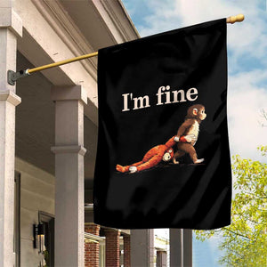 I’m Fine Funny Monkey Meme Garden Flag Viral Punch Baby Monkey Relatable Cute Gift TS02 Print Your Wear