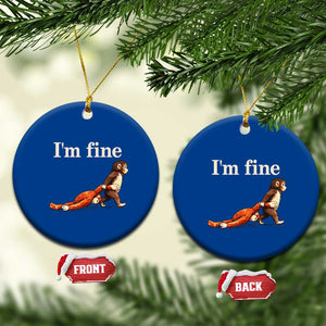 I’m Fine Funny Monkey Meme Ceramic Ornament Viral Punch Baby Monkey Relatable Cute Gift TS02 1pc Blue Print Your Wear