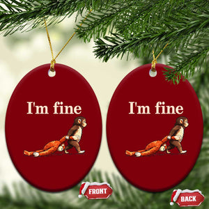 I’m Fine Funny Monkey Meme Ceramic Ornament Viral Punch Baby Monkey Relatable Cute Gift TS02 Print Your Wear