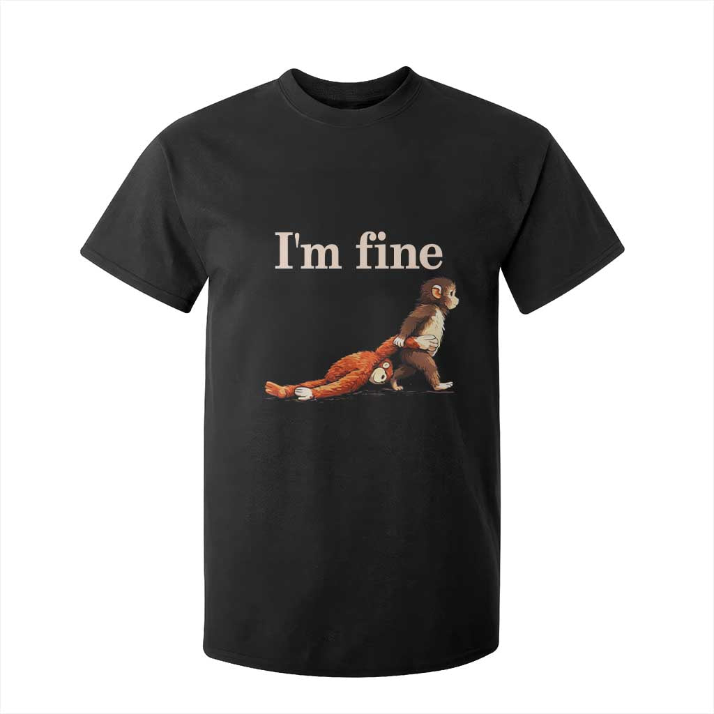I'm Fine - Funny Monkey Meme T Shirt For Kid - Viral Punch Baby Monkey - Relatable Cute Gift TS02 Black Print Your Wear