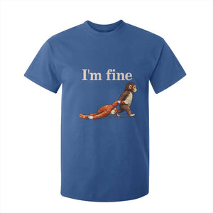 I'm Fine - Funny Monkey Meme T Shirt For Kid - Viral Punch Baby Monkey - Relatable Cute Gift TS02 Royal Blue Print Your Wear