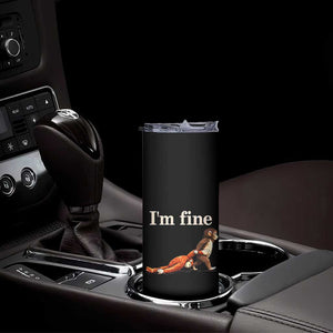 I’m Fine Funny Monkey Meme Skinny Tumbler Viral Punch Baby Monkey Relatable Cute Gift TS02 Print Your Wear