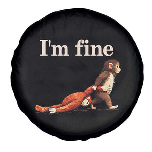I’m Fine Funny Monkey Meme Spare Tire Cover Viral Punch Baby Monkey Relatable Cute Gift TS02 Print Your Wear