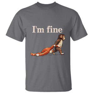 I’m Fine Funny Monkey Meme T Shirt Viral Punch Baby Monkey Relatable Cute Gift