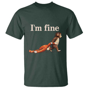 I’m Fine Funny Monkey Meme T Shirt Viral Punch Baby Monkey Relatable Cute Gift