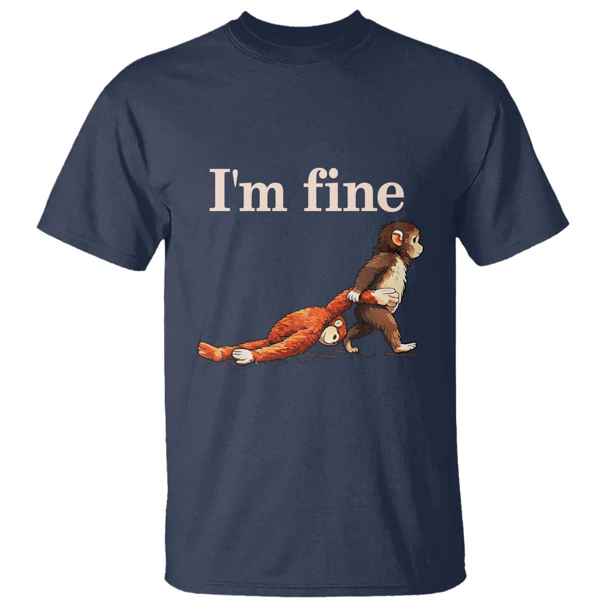 I’m Fine Funny Monkey Meme T Shirt Viral Punch Baby Monkey Relatable Cute Gift