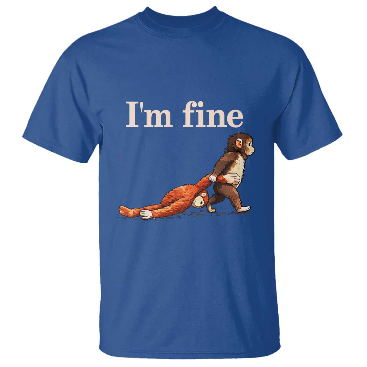I’m Fine Funny Monkey Meme T Shirt Viral Punch Baby Monkey Relatable Cute Gift