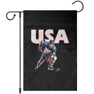 USA Ice Hockey Player Patriotic Graphic Garden Flag Red White and Blue American Sports Fan TS02 Black Print Your Wear