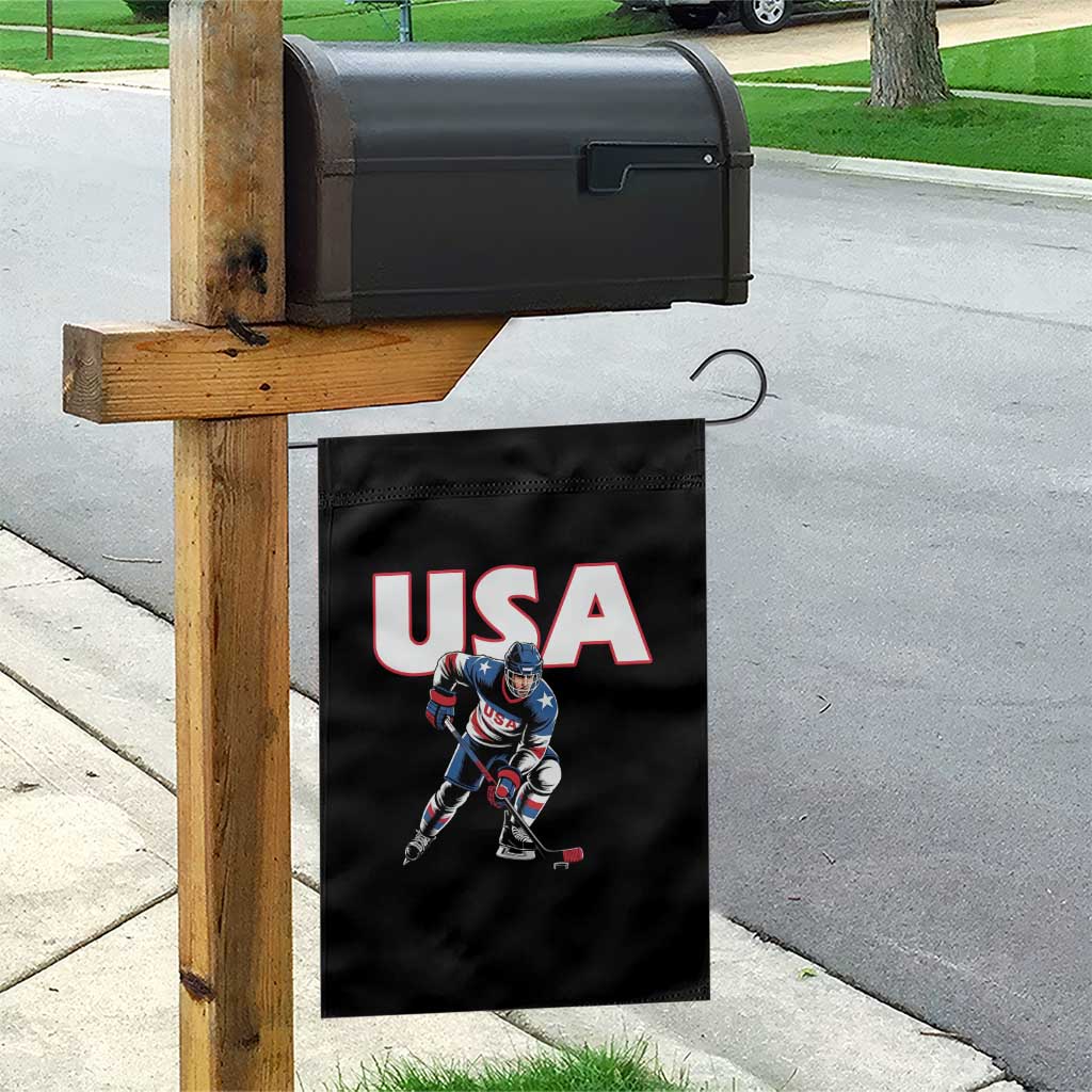 USA Ice Hockey Player Patriotic Graphic Garden Flag Red White and Blue American Sports Fan TS02 Print Your Wear