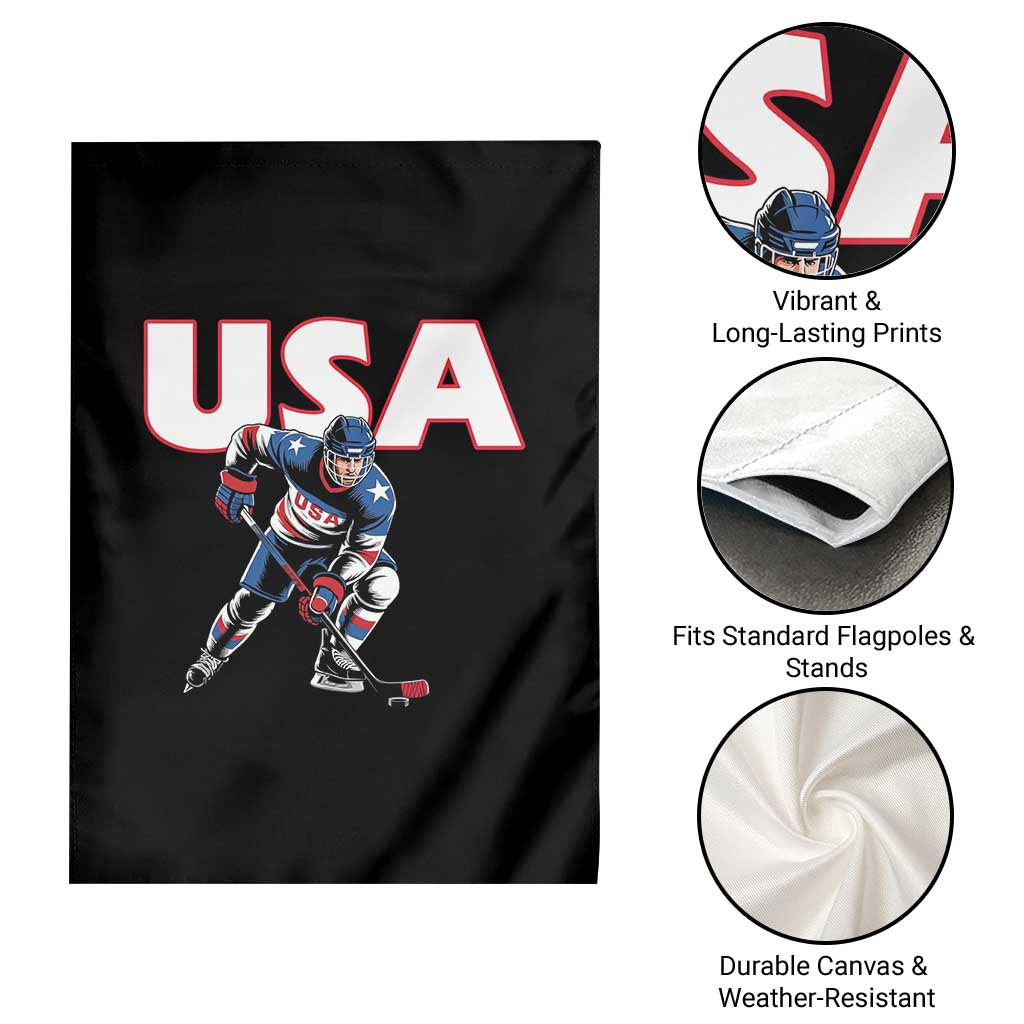 USA Ice Hockey Player Patriotic Graphic Garden Flag Red White and Blue American Sports Fan TS02 Print Your Wear