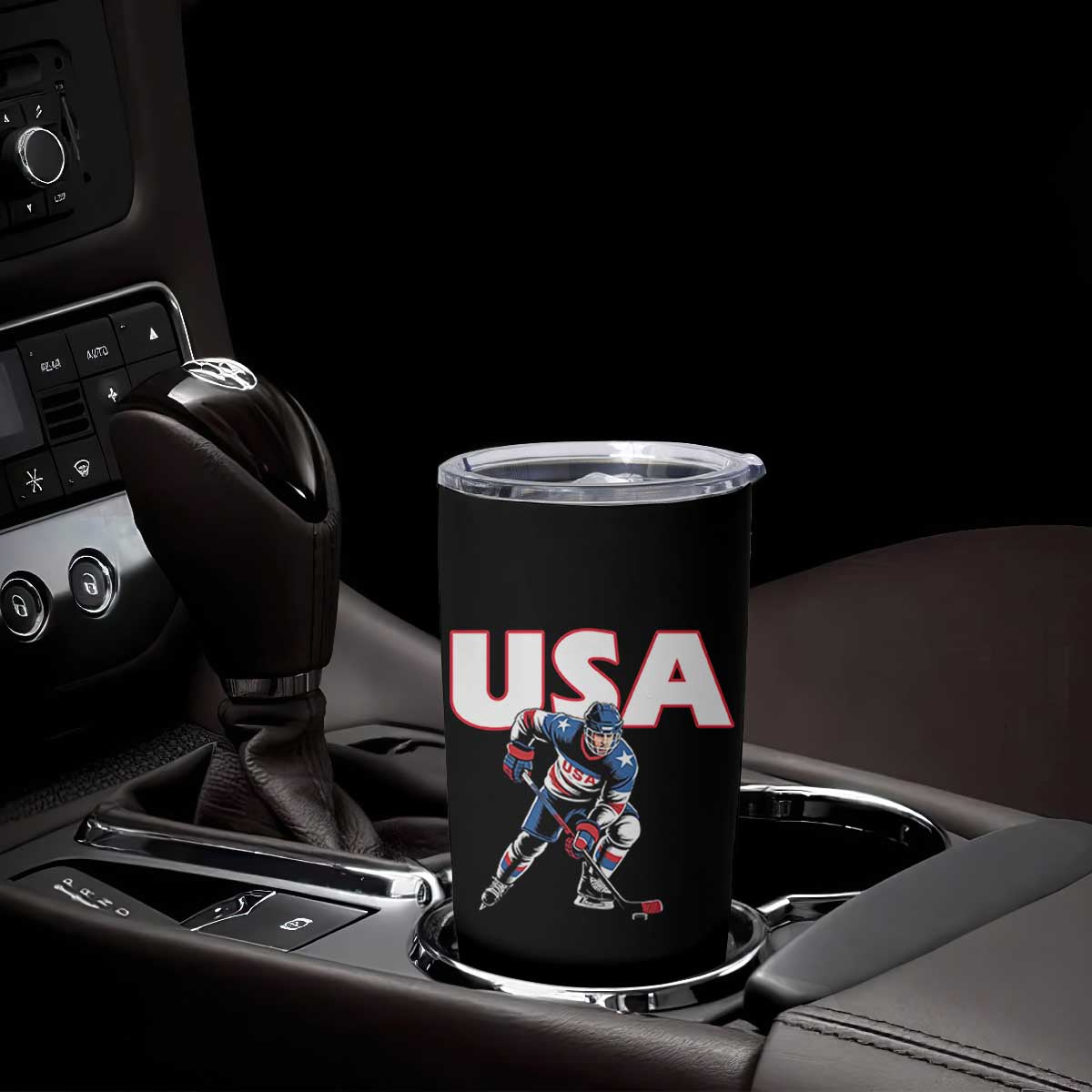 USA Ice Hockey Player Patriotic Graphic Tumbler Cup Red White and Blue American Sports Fan TS02 Print Your Wear