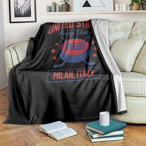 United States Hockey Champs 2026 Milan Italy Throw Blanket Patriotic USA Gold Medal Winter Games Fan TS02 Print Your Wear
