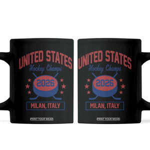 United States Hockey Champs 2026 Milan Italy Coffee Mug Patriotic USA Gold Medal Winter Games Fan TS02 Black Print Your Wear