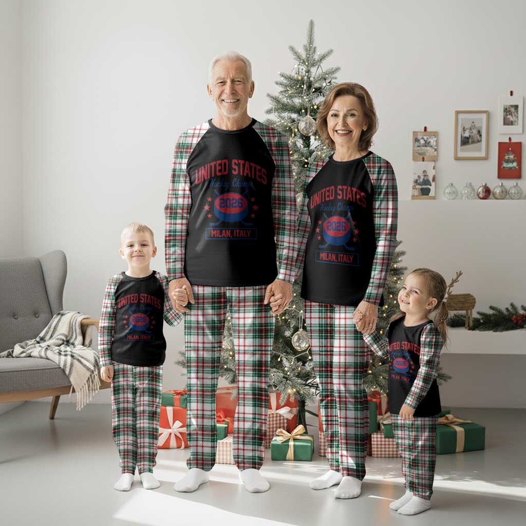 United States Hockey Champs 2026 Milan Italy Plaid Pajama Set Patriotic USA Gold Medal Winter Games Fan TS02 Christmas Plaid Print Your Wear
