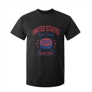 United States Hockey Champs 2026 Milan Italy T Shirt For Kid Patriotic USA Gold Medal Winter Games Fan TS02 Black Print Your Wear