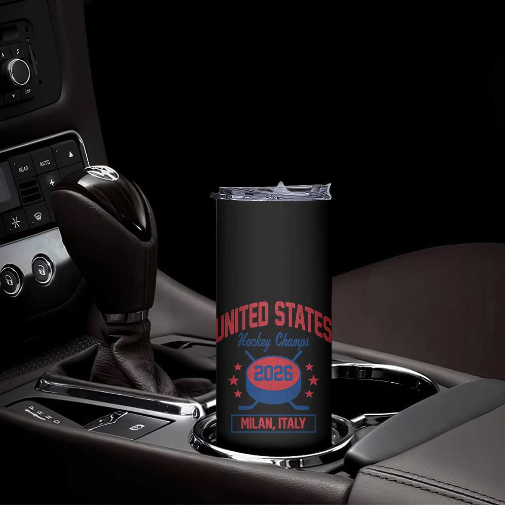 United States Hockey Champs 2026 Milan Italy Skinny Tumbler Patriotic USA Gold Medal Winter Games Fan TS02 Print Your Wear