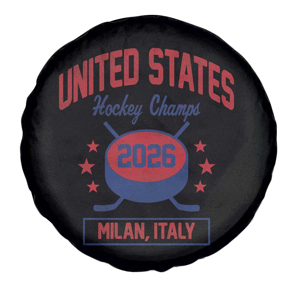 United States Hockey Champs 2026 Milan Italy Spare Tire Cover Patriotic USA Gold Medal Winter Games Fan TS02 Print Your Wear