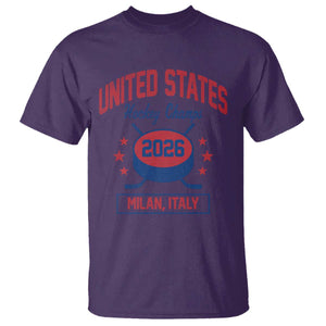 United States Hockey Champs 2026 Milan Italy T Shirt Patriotic USA Gold Medal Winter Games Fan TS02 Purple Print Your Wear
