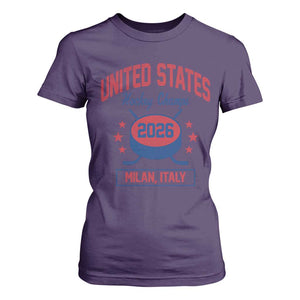 United States Hockey Champs 2026 Milan Italy T Shirt For Women Patriotic USA Gold Medal Winter Games Fan TS02 Purple Print Your Wear