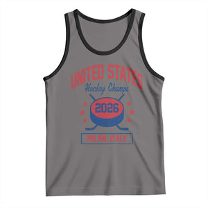 United States Hockey Champs 2026 Milan Italy Tank Top Patriotic USA Gold Medal Winter Games Fan TS02 Deep Heather Black Print Your Wear