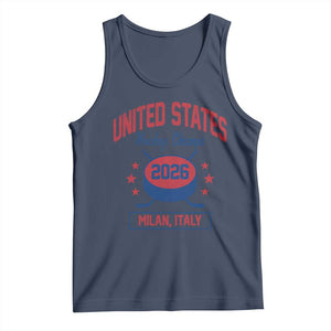 United States Hockey Champs 2026 Milan Italy Tank Top Patriotic USA Gold Medal Winter Games Fan TS02 Navy Print Your Wear