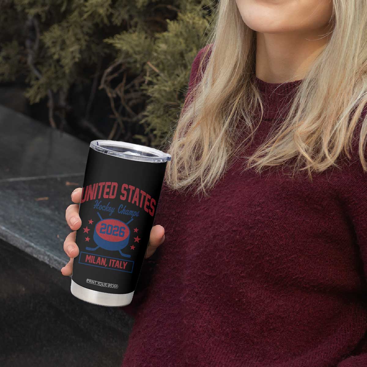 United States Hockey Champs 2026 Milan Italy Tumbler Cup Patriotic USA Gold Medal Winter Games Fan TS02 Print Your Wear