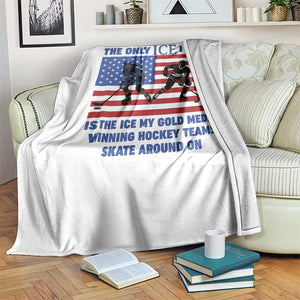 USA Gold Medal Hockey Patriotic American Flag Throw Blanket The Only Ice I Like Champions TS02 Print Your Wear