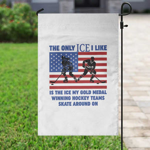 USA Gold Medal Hockey Patriotic American Flag Garden Flag The Only Ice I Like Champions TS02 Print Your Wear