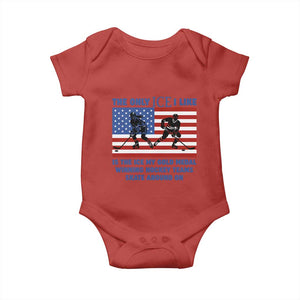 USA Gold Medal Hockey Patriotic American Flag Baby Onesie The Only Ice I Like Champions TS02 Red Print Your Wear
