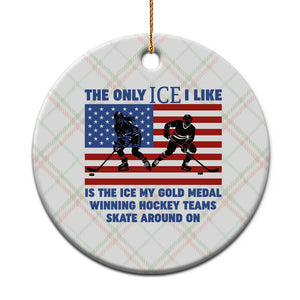 USA Gold Medal Hockey Patriotic American Flag Ceramic Ornament The Only Ice I Like Champions TS02 1pc Christmas Plaid Print Your Wear
