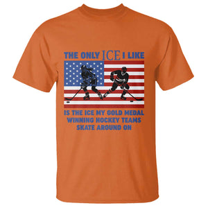 USA Gold Medal Hockey Patriotic American Flag T Shirt The Only Ice I Like Champions TS02 Orange Print Your Wear