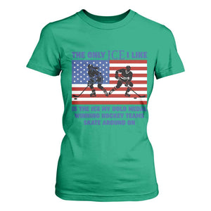 USA Gold Medal Hockey Patriotic American Flag T Shirt For Women The Only Ice I Like Champions TS02 Irish Green Print Your Wear