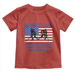 USA Gold Medal Hockey Patriotic American Flag Toddler T Shirt The Only Ice I Like Champions TS02 Red Print Your Wear