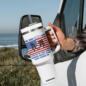 USA Gold Medal Hockey Patriotic American Flag Tumbler With Handle The Only Ice I Like Champions TS02 Print Your Wear