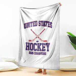 United States Hockey 2026 Champions Throw Blanket Patriotic USA Ice Hockey Victory Fan TS02 Print Your Wear